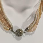 Unlisted Mutli strand glass beaded necklace with large magnetic rhinestone closure Photo 3
