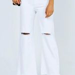 Princess Polly  Cece Hammer Wide Leg Knee Rip white Jeans Photo 2