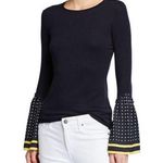 BAILEY 44 Women's Shanghaied Rayon Wool Dot-Point-Sleeve Crewneck Sweater XS Photo 0