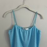 secret treasures Y2K BABY BLUE  POLKA DOT TANK‎ TOP Photo 2