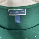 Karen Scott  Dark Green Long Sleeve Holiday Shirt size L Photo 4