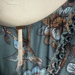 Free People Top Womens Small Blue Floral Boho Sleeveless Ruffle Tiered Summer Photo 3