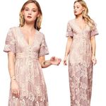 Prómesa Promesa Sleeping Beauty Maxi Dress Lavender Small Floral Lace Cottage Core Photo 1