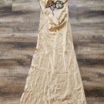 Weekend Stories Gabrielle Midi Dress Small In Champagne Satin NWT Sleeveless Photo 5