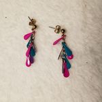 Retro Vintage Pink, Blue, & Purple Earrings Pink Photo 1