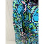 Lilly Pulitzer Blanca Rehearsal Dress Floral Print Blue Green Midi Silk Medium Photo 7