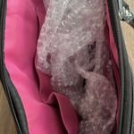 Lounge Fly Hello Kitty Sanrio Black Patent Embossed Dome Tote Handbag Pink Inter Photo 8