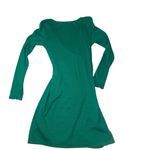 Michael Stars size medium long sleeve Green twist front faux Wrap Dress ribbed Photo 1