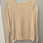 LNA  Women's Beige Cutout Sweatshirt Photo 0