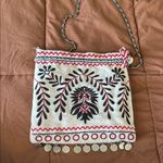 Free People Emmie White Cotton Crossbody Bag with Chain Strap Photo 2