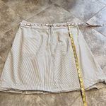 J.Crew cotton pinstripe mini skirt mid rise pockets white gray sz 4 Photo 1