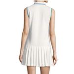 Tory Burch  Tory Sport Pleated piqué tennis dress white navy green Large Golf Photo 4