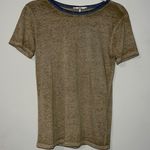 Buckle  BKE small short sleeve solid t-shirt heathered green blue trim semi sheer Photo 0