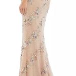 Mac Duggal NWOT Pink Embellished Bateau Neck Cap Sleeve Floral Beaded Gown Sz 8 Photo 2