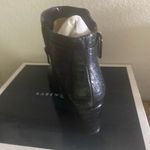 Karen Scott NEW  Faux Black Leather Booties Ankle Boots Size 7W 7 Wide Block Heel Photo 3