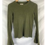 Madewell  Ruffle Cuff Ribbed Top in Deep Woodland Green Size XS Photo 3
