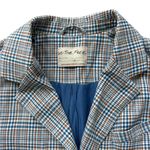 Free People Checkered Blazer in Blue and Brown Size Small Photo 7