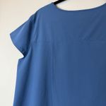 Ascend Women's Turquoise Plus Size Flowy Light Weight Tulip Back Blouse Size 2X Blue Photo 4