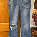 American Eagle  Outfitters Distressed Flare Jeans in Blue Photo 0