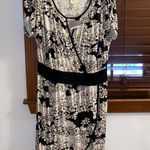 Anthropologie NWT $138  x Ric Rac Black/White Keyhole Faux Wrap Floral Dress M Photo 0