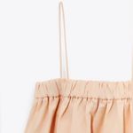 ZARA  Linen Blend Babydoll Mini Dress‎ with Pockets in Peach Tangerine Size Small Photo 6