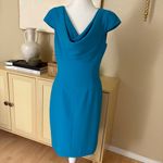 Black Halo BLACK HALO Teal Gretchen Dress Cow Neck Cocktail Size 10 Photo 2