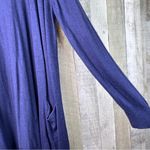 Maison Jules  Large Long Sleeve Open Front Navy Blue Lightweight Sweater Pockets Photo 4