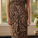 Chetta B  vintage giraffe silk dress size 4 Photo 0