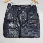 Free People NEW W TAGS-  blue lagoon patent faux leather mini skirt Photo 4