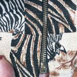 Pat P Brown Zebra Safari Bomber Jacket Novelty Animal Print Bold Sz L Size L Photo 3