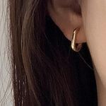 12mm Rectangle Bold Hoop Gold Photo 0