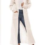 Merona  off white chunky knit super long trench cardigan Photo 0
