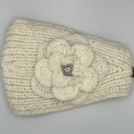 C.C Ribbed Knit Headband Flower Rhinestones Bling Soft Stretch Winter Ear Warmer Photo 1