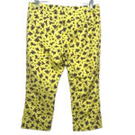 Anthropologie Cartonnier Retro Crops Capris Pants Floral Print Yellow Size 10 Photo 3