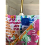 Old Navy  Mini Linen Dress Floral Smocked Beach Vaca Resort Wedding Natural Fiber Photo 3