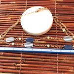 Coldwater Creek  Gold Tone Double Strand Blue and White Nautical Theme Necklace Photo 6