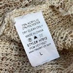 Hayden Los Angeles Sweater Oatmeal Distressed Hem Knit V Neck Sweater Sz L EUC Photo 8