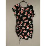 Kristen Nicole Side Tie Floral Short Sleeve Tunic Top Size 3X Black Photo 1