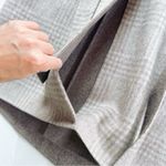 Theory Women’s Oaklane Grey Multi Marin Plaid Double Breasted Wool Tench Coat Photo 8