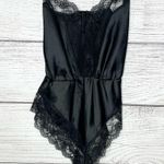 American Vintage Vintage Black Satin & Lace Teddy Bodysuit Negligee Nightie Lingerie Size Medium Photo 8
