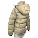 Aritzia TNA The Super Puff Beige Goose Down Zip Hoodie Puffer Coat Jacket 3XS Photo 2