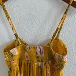 Free People  Baby Doll Hi-Low Floral Tunic Boho Mustard Gold Yellow Small Photo 6