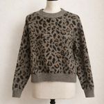ZARA  Leopard Print Knit Sweater | Cozy Animal Print Pullover | Medium Photo 0