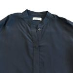 Babaton  Aritzia 100% Silk Blouse Black Henley Flowy Wide Fit Small Women's Photo 1