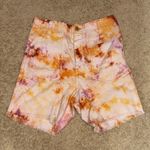 We The Free Free People  she's a Legend Tie Dye Denim Shorts Orange Purple‎ Photo 1