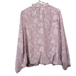 Torrid Pink Chiffon Clip Floral Bubble Hem Ruffle Neck Long Sleeve Blouse 1X Photo 8
