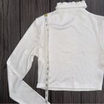 Princess Polly | 90s Y2K Nicola Long Sleeve Ruffled Mock Neckline White Crop Top Photo 5