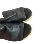 Vince  Black Leather Slide Sandals Jute Platform Classic Comfy Size 6.5 Women's Photo 9