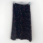 The Kooples  Women's Black Silk Floral Print High Waist Midi Skirt‎ 0 Photo 8