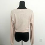 Princess Polly  Cream Waffle Knit Henley Crop in Size 0 Photo 2